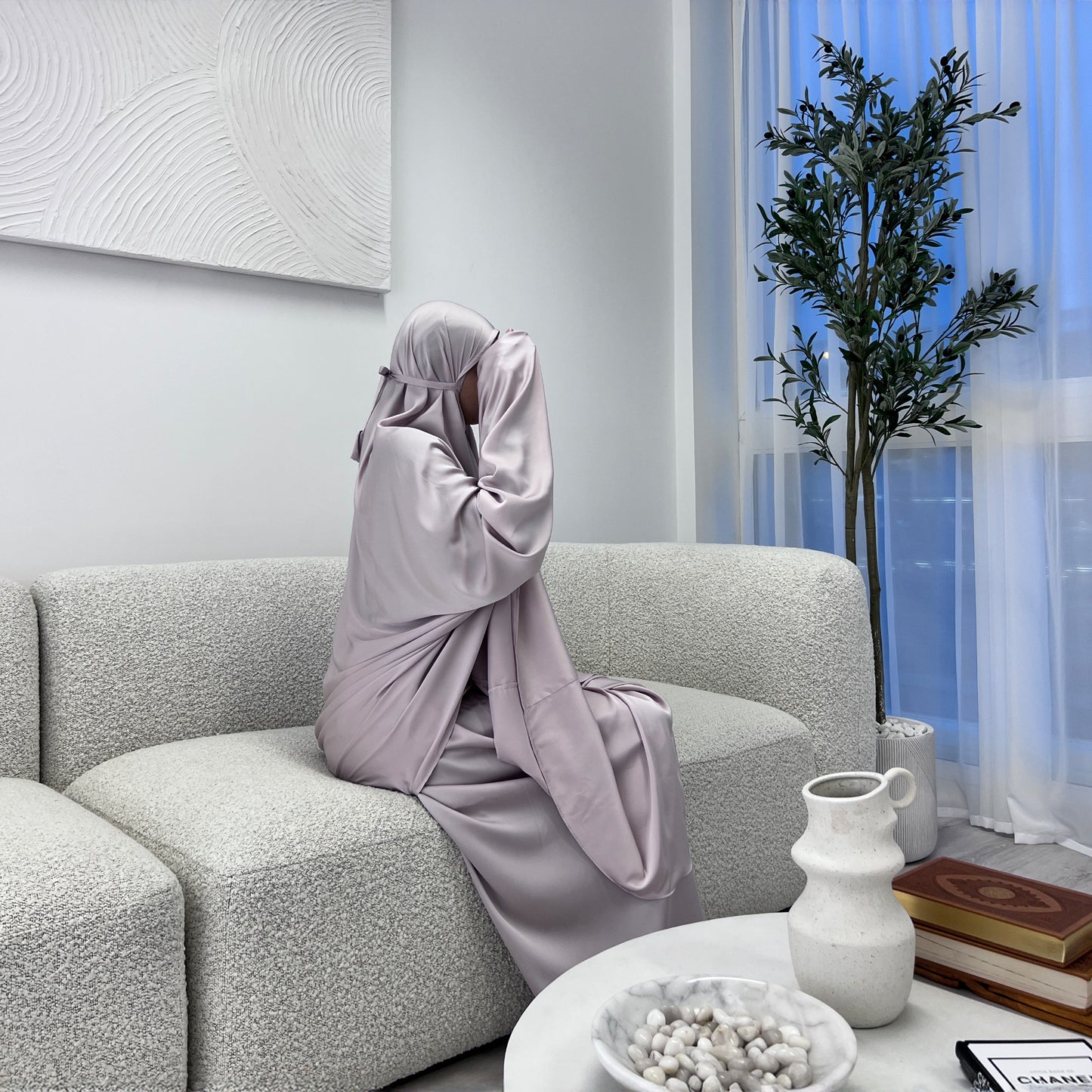 Luxury prayer outfit for women made from smooth satin