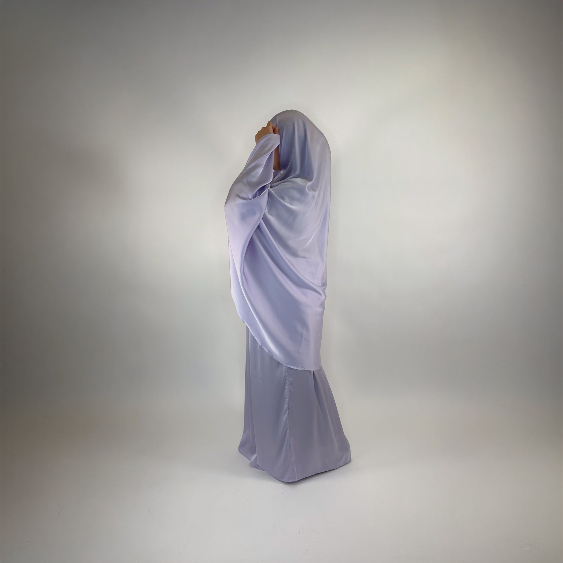 Luxury satin prayer set in amethyst mist