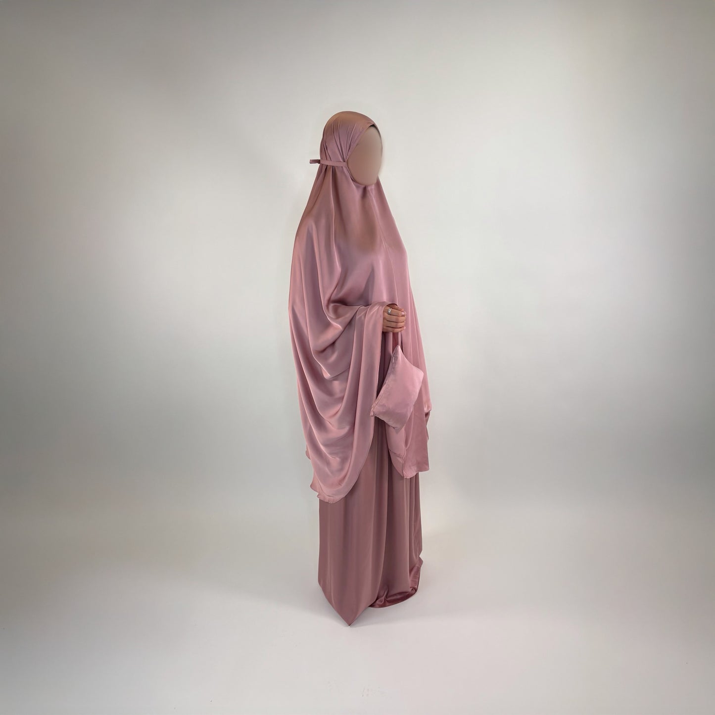 Satin prayer garment with lightweight, breathable finish