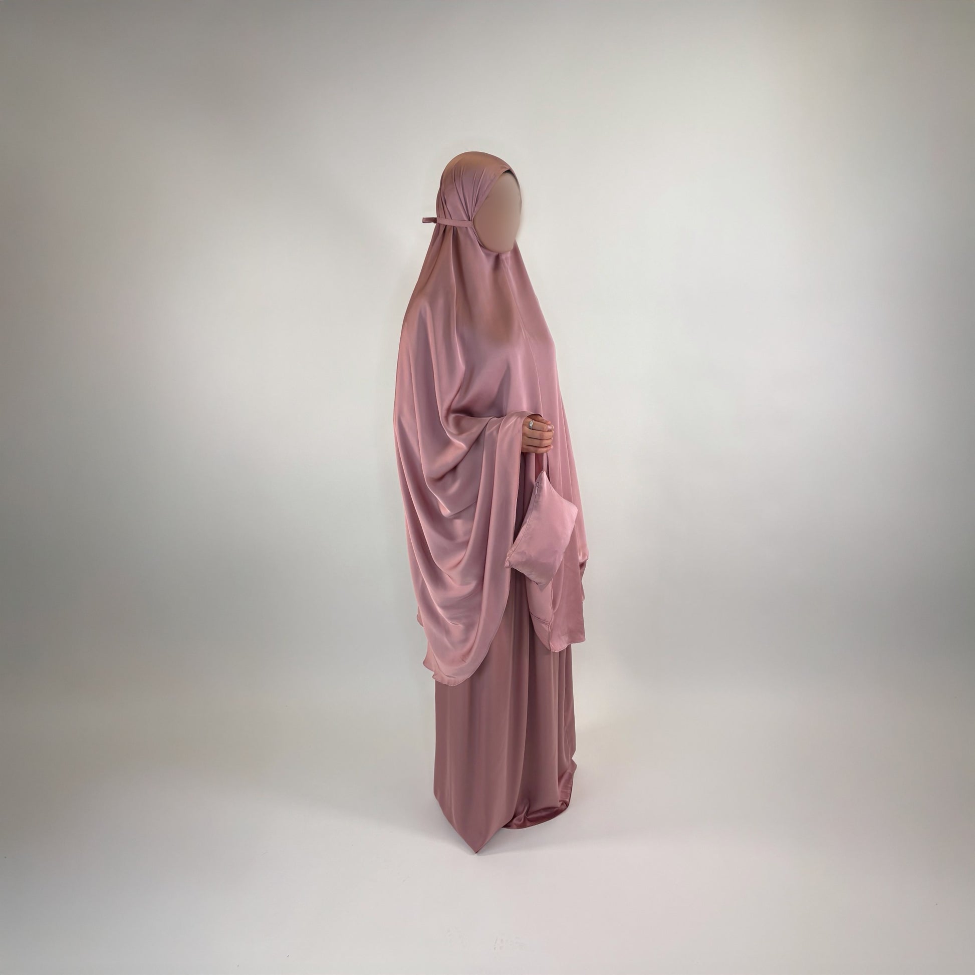 Satin prayer garment with lightweight, breathable finish